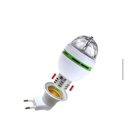 Rotating RGB Party Lamp E27 LED 3W Bivolt 110-220V with Adapter