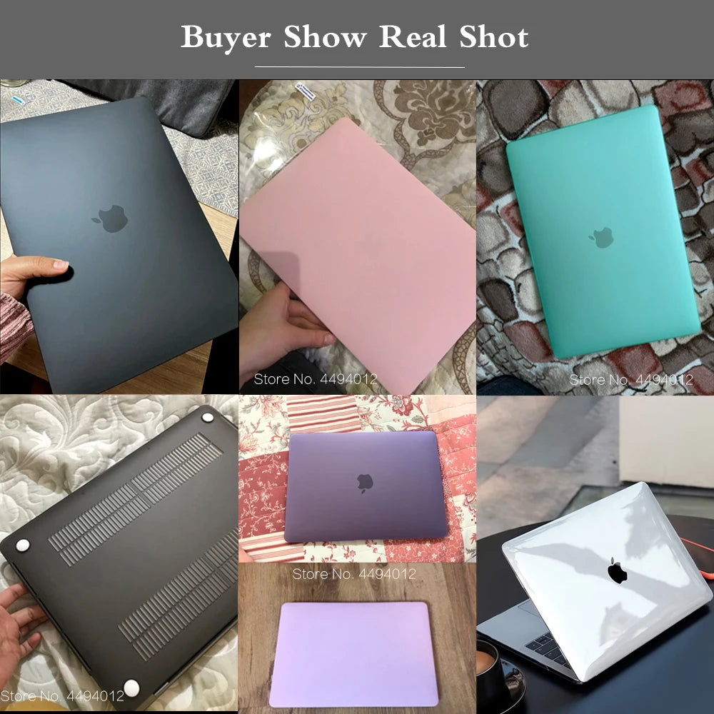 Hard Shell Protective Laptop Case for MacBook Air & Pro 13/13.6/14/16 Inch – PVC Snap-On Cover with Keyboard Cover & Screen Protector