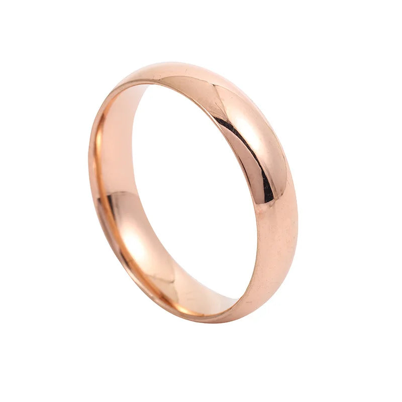 Unisex 6mm (0.24 in) Stainless Steel Wedding Band – High Polish Hypoallergenic Couples Ring (Steel, Black, Gold, Rose Gold)