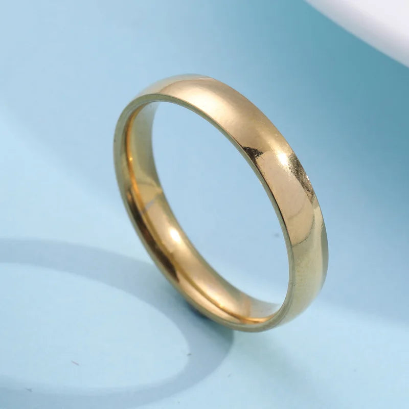 Unisex 6mm (0.24 in) Stainless Steel Wedding Band – High Polish Hypoallergenic Couples Ring (Steel, Black, Gold, Rose Gold)