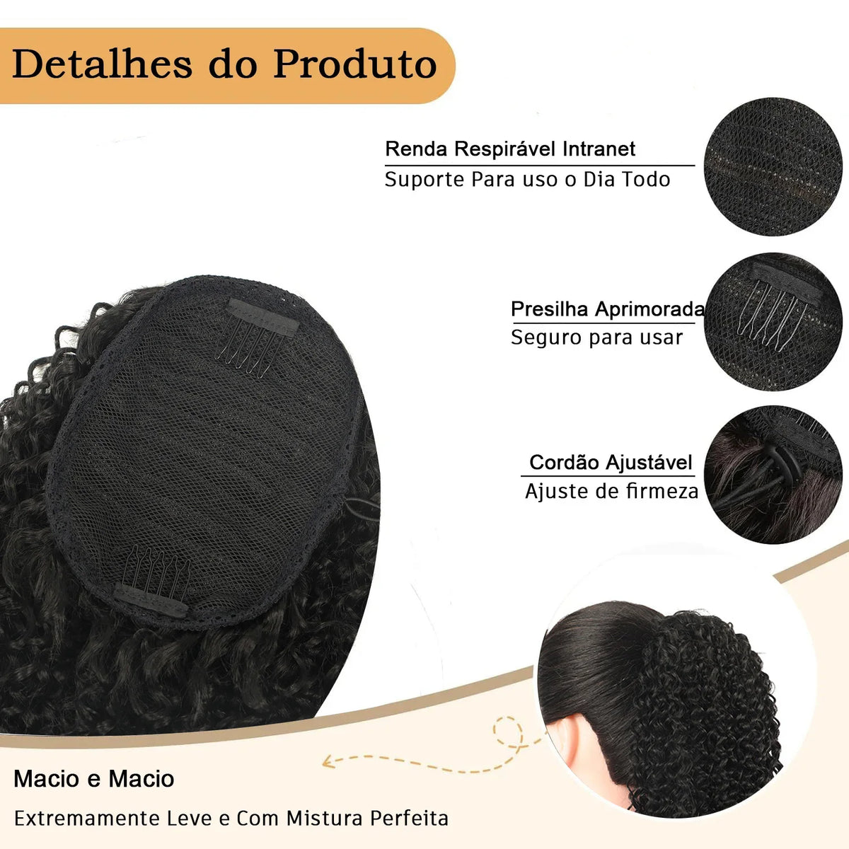 Clip-In Curly Ponytail Hair Extension – Heat-Resistant Bio Fiber (120–150 g / 4.2–5.3 oz)