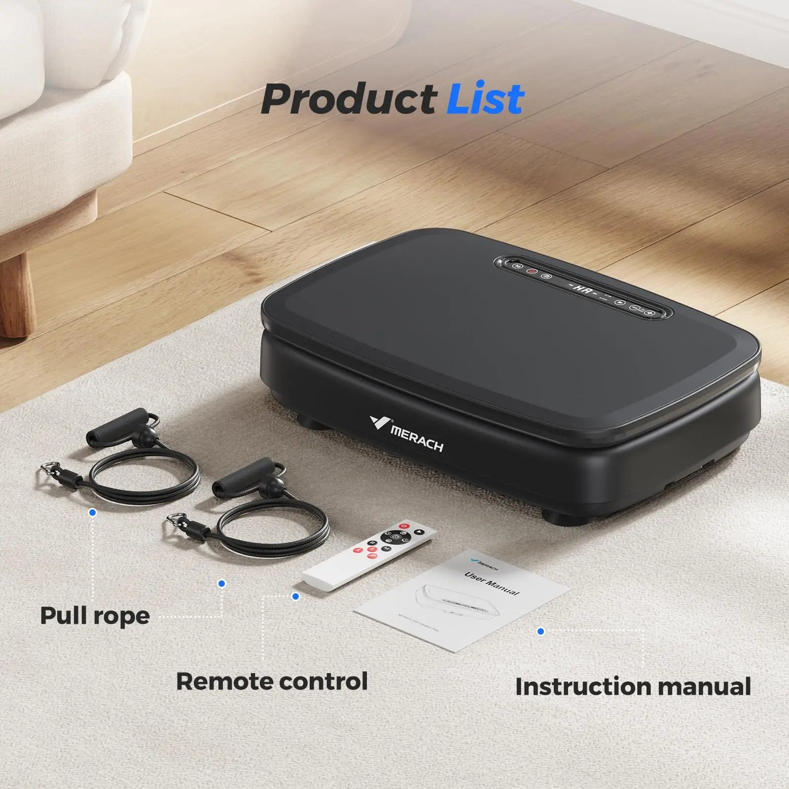 Whole Body Vibration Plate Machine with LED Lights & Bluetooth Speaker – 330 lb (150 kg) Capacity, 99 Speeds, Remote Control