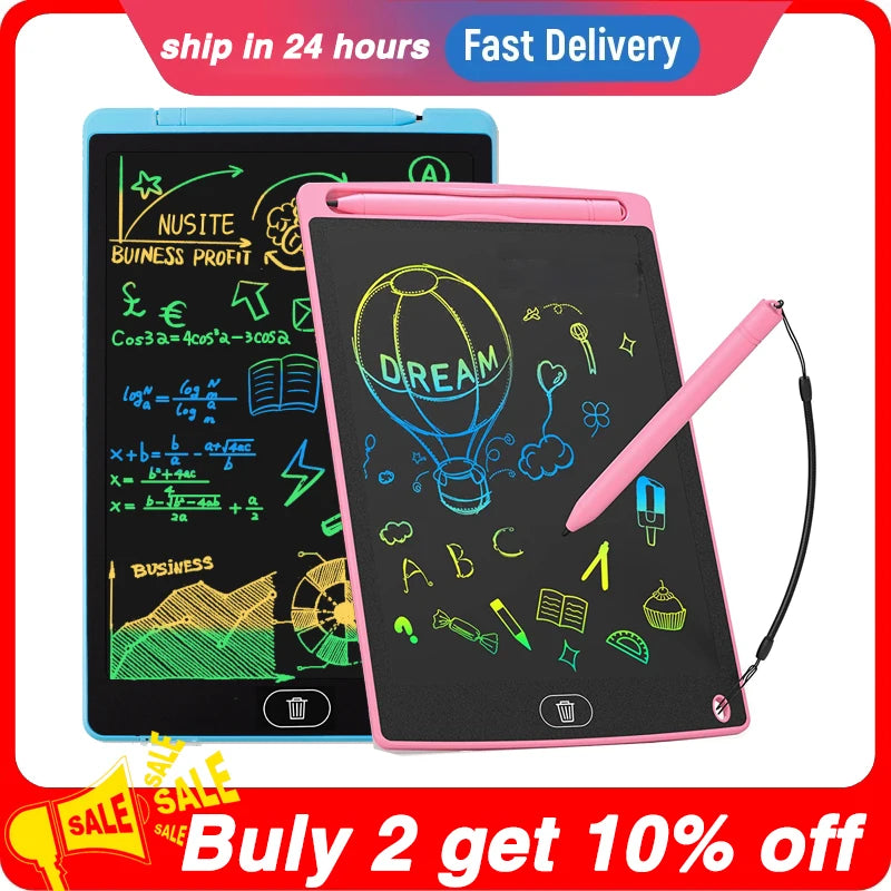 LCD Writing & Drawing Tablet 8.5 in (21.6 cm) / 12 in (30.5 cm) – Digital Graphic Tablet with Stylus for Kids, Students & Artists