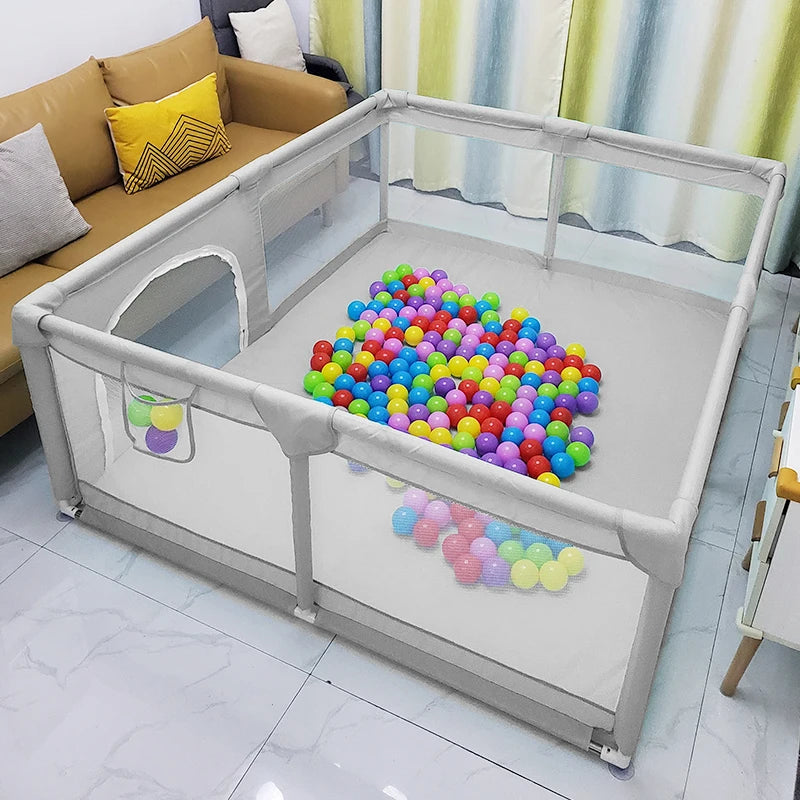 Children's Playpen 7 Size Options Foam-Protected Baby Safety Fence & Kids Ball Pit Play Yard