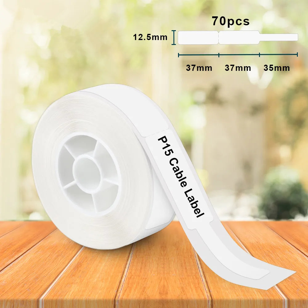 Mini Bluetooth Thermal Label Printer Portable Inkless 15mm (0.59in) Rechargeable Type-C