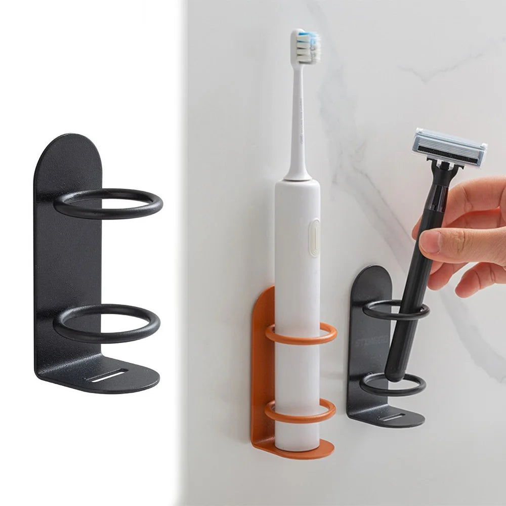 Wall-Mounted Punch-Free Electric Toothbrush & Razor Holder – Bathroom Storage Shelf Organizer