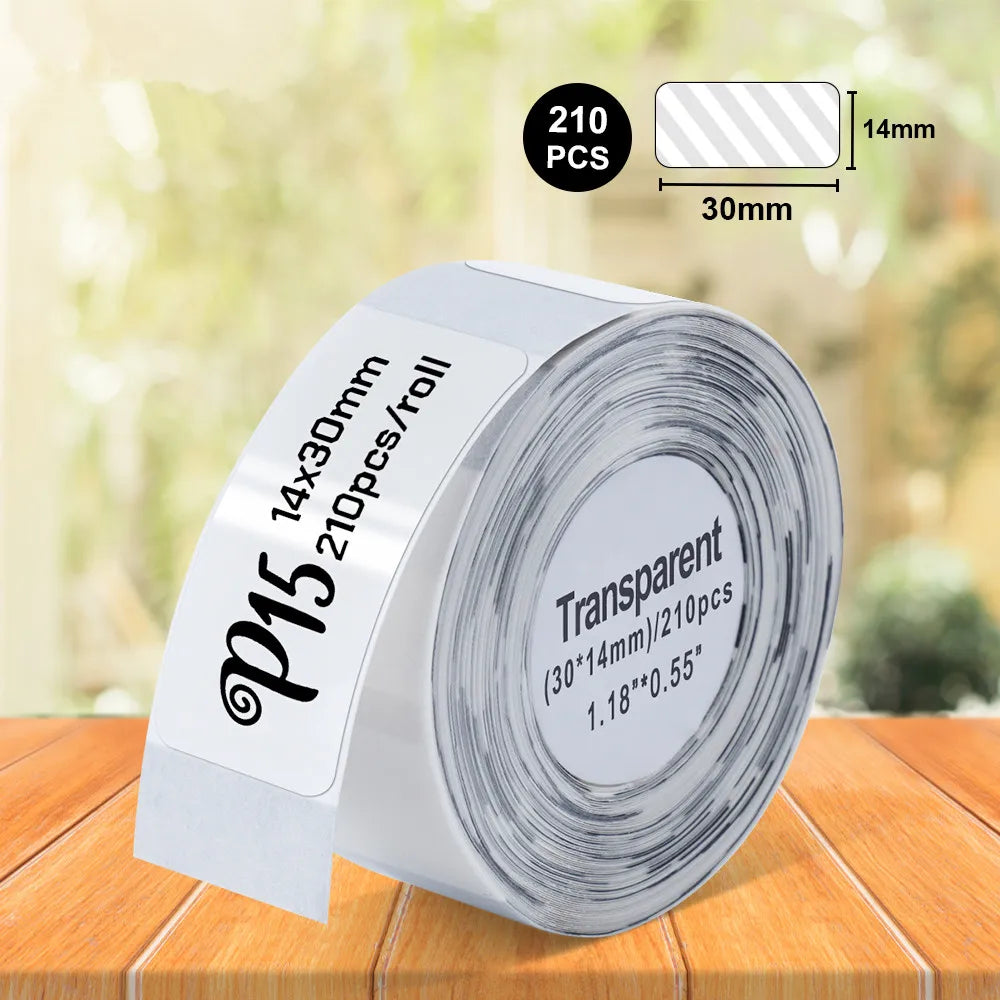 Mini Bluetooth Thermal Label Printer Portable Inkless 15mm (0.59in) Rechargeable Type-C