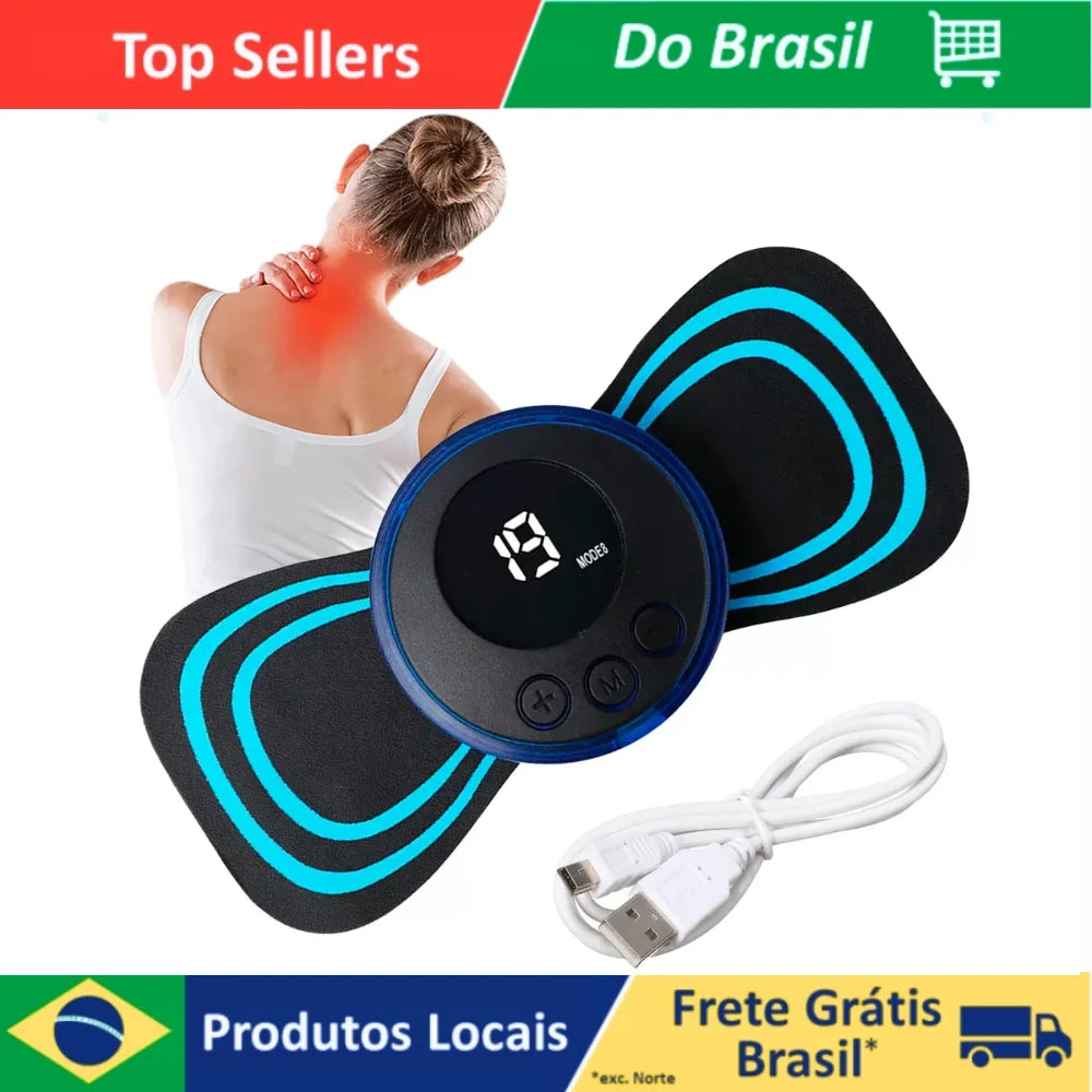 Portable Electric EMS Massager 8 Modes 19 Intensities – USB Body Massager for Neck Back Legs