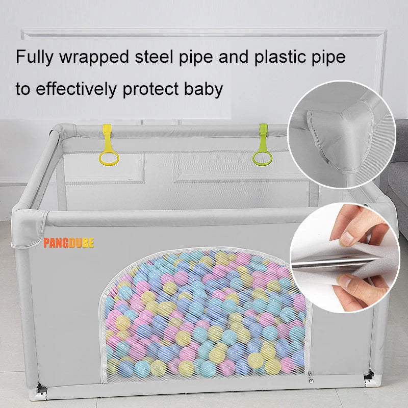 Children's Playpen 7 Size Options Foam-Protected Baby Safety Fence & Kids Ball Pit Play Yard