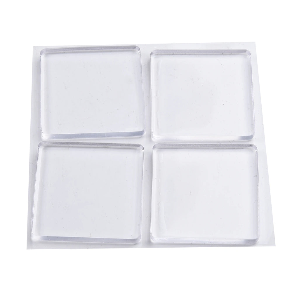 4-Pack Transparent Silicone Anti-Vibration Pads – Self-Adhesive Shock Absorbing Non-Slip Mats for Washing Machine & Appliances