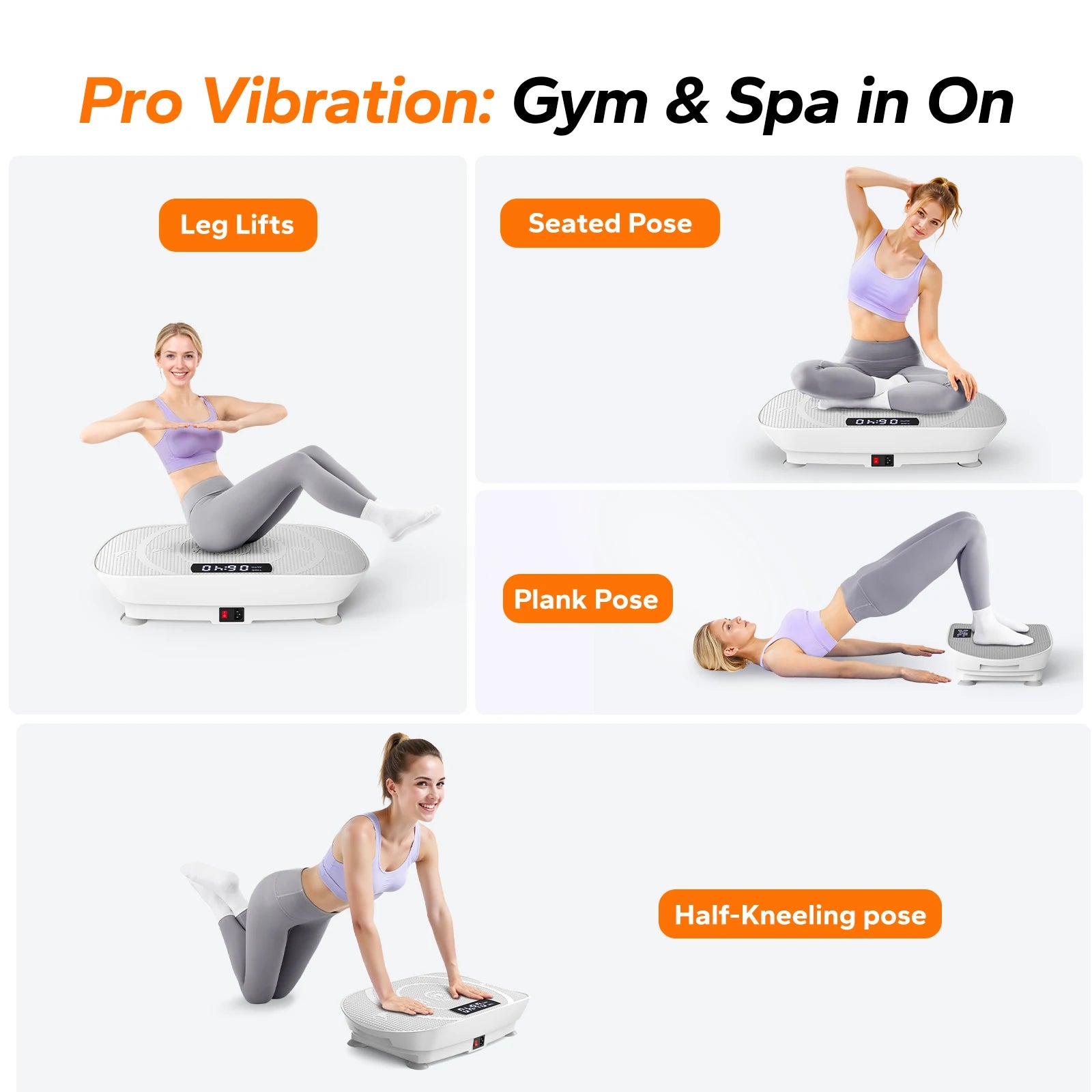Whole-Body Vibration Plate Exercise Machine with Bluetooth – Power Fitness Platform for Weight Loss & Toning