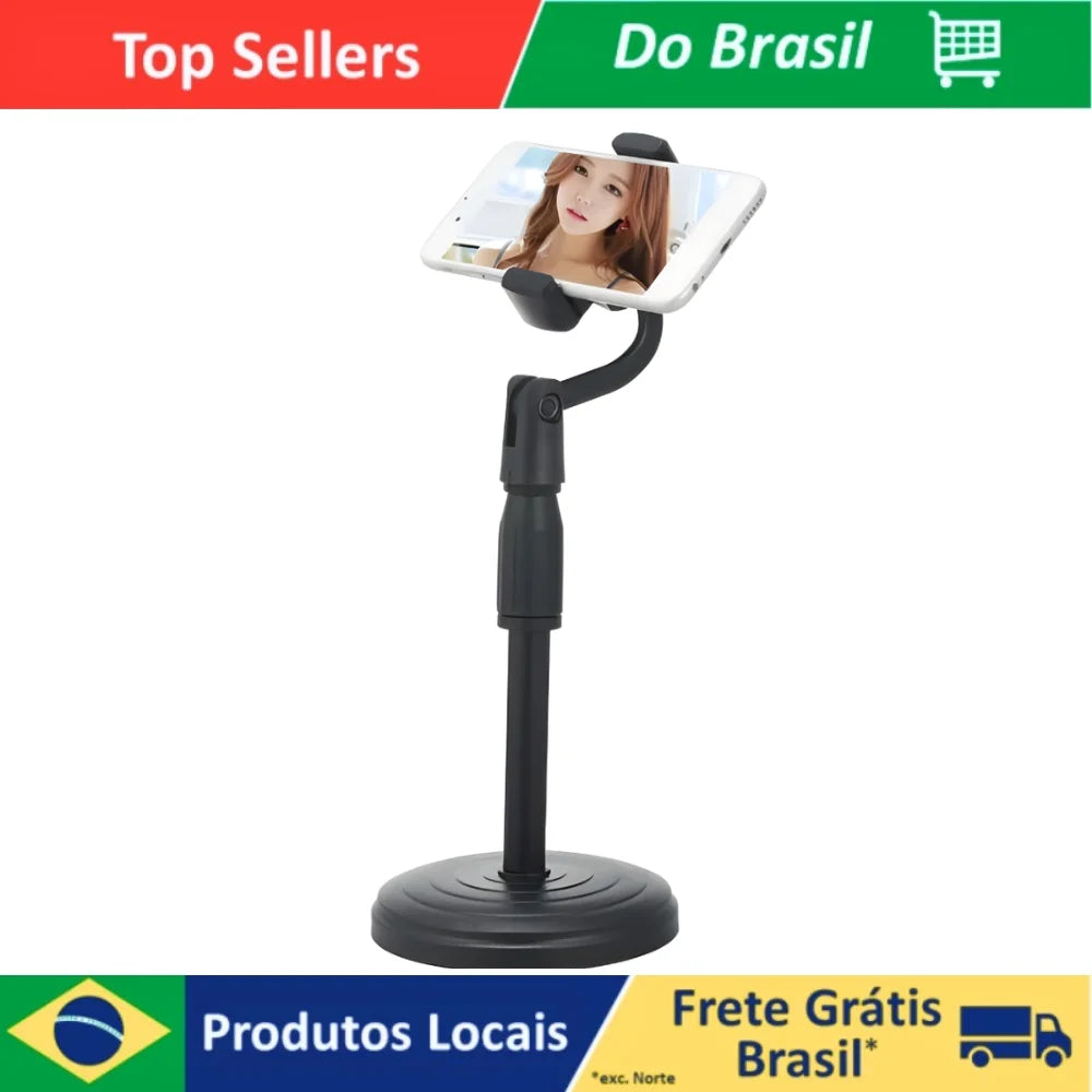 Adjustable Desktop Tripod Phone Stand 360° Rotating Mobile Holder with Weighted Base