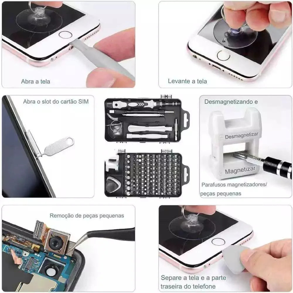 115-Piece Precision Tool Kit with Case for Smartphone, Laptop, and Electronics Repairs