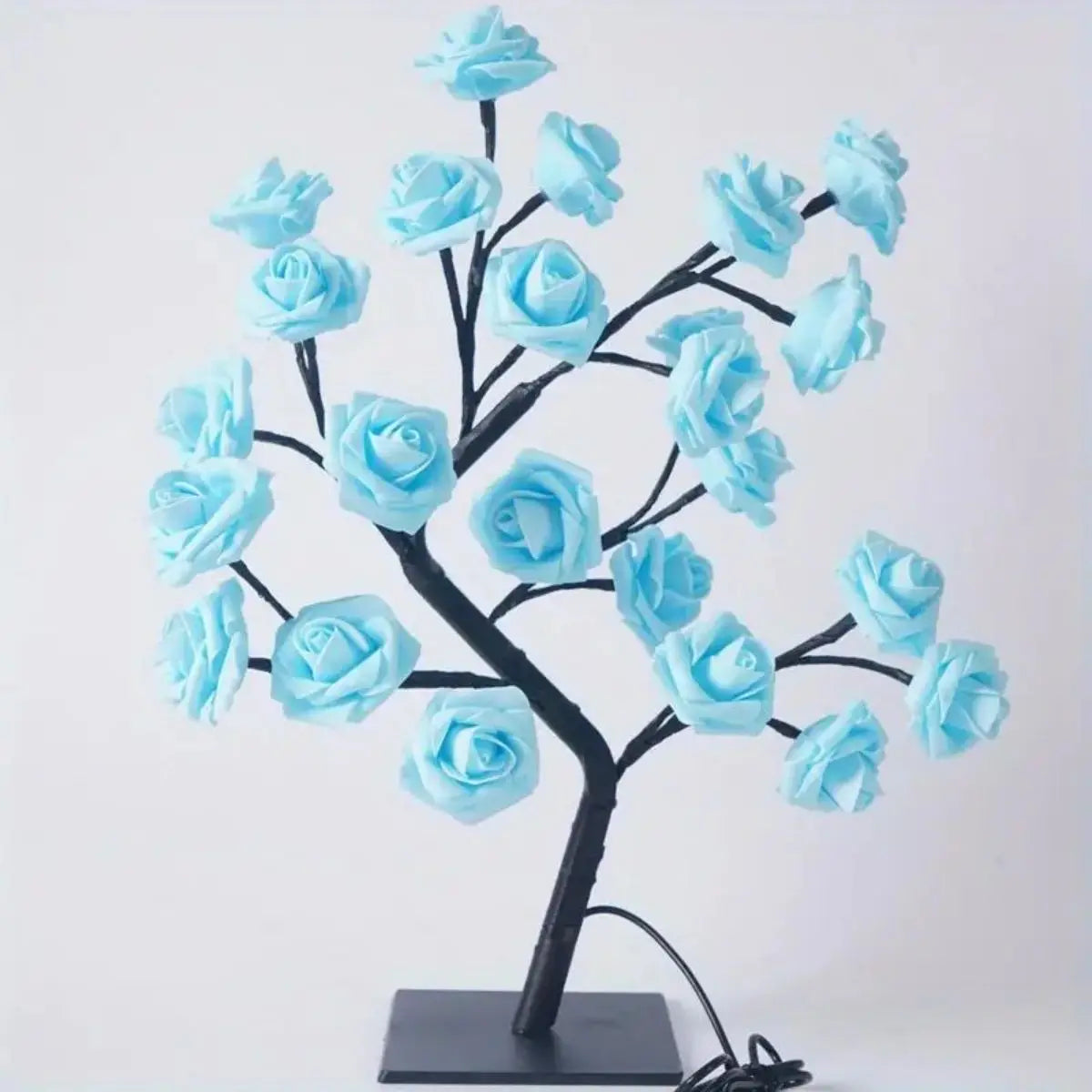 LED Rose Tree Lamp — DIY Branches Fairy Lights Night Light for Bedroom, Wedding & Valentine’s Day Decor, USB Table Lamp
