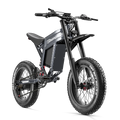 Adult 1500W Electric Fat-Tire Mountain Ebike 60V 30Ah Lithium Battery 20-inch (50.8 cm) Wheels 31-60 km Range 50+ km/h