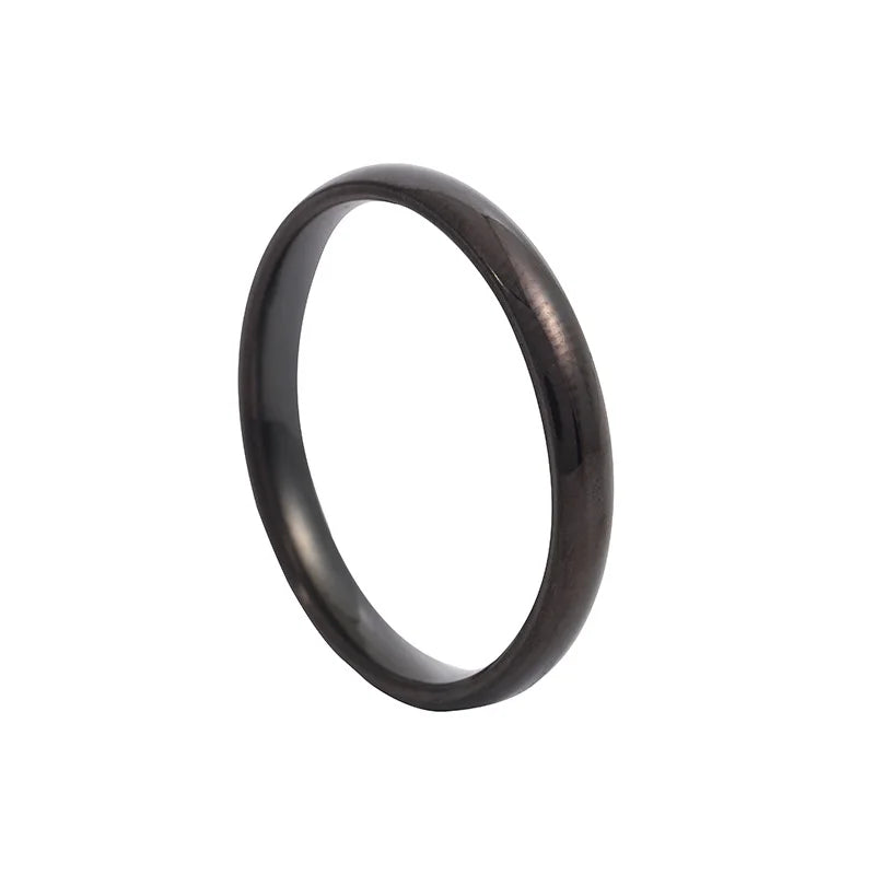 Unisex 6mm (0.24 in) Stainless Steel Wedding Band – High Polish Hypoallergenic Couples Ring (Steel, Black, Gold, Rose Gold)
