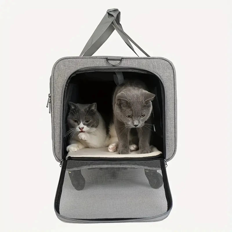 Extra Large Foldable Pet Trolley Carrier - Detachable Dog & Cat Travel Bag, 44 x 60 x 39 cm (17.3 x 23.6 x 15.4 in)