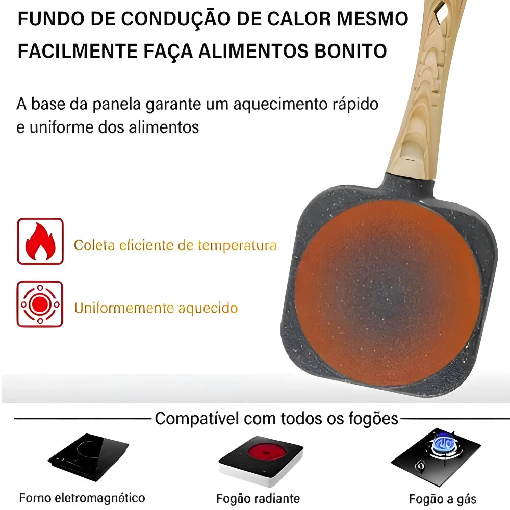 Nonstick 3-Section Frying Pan – 8 in (20 cm) Omelette Pan for Eggs, Bacon, Meat & Pancakes