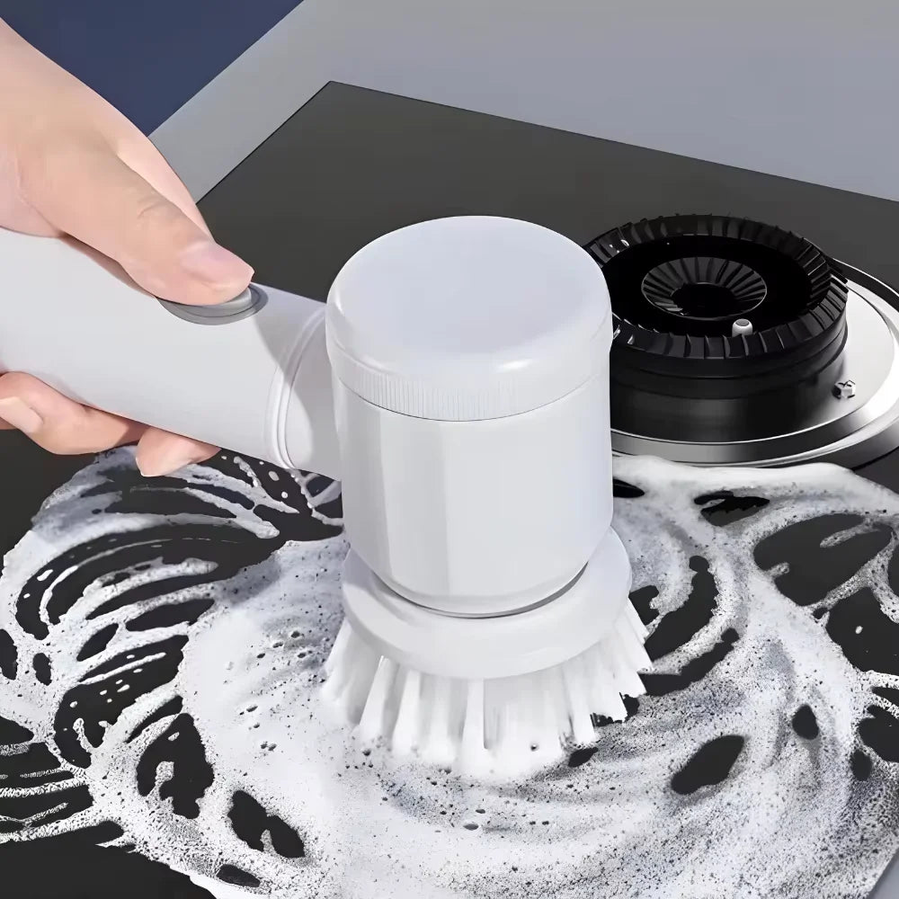 5-in-1 Rechargeable Electric Cleaning Brush, Wireless Multipurpose Scrubber for Home, Kitchen & Bathroom