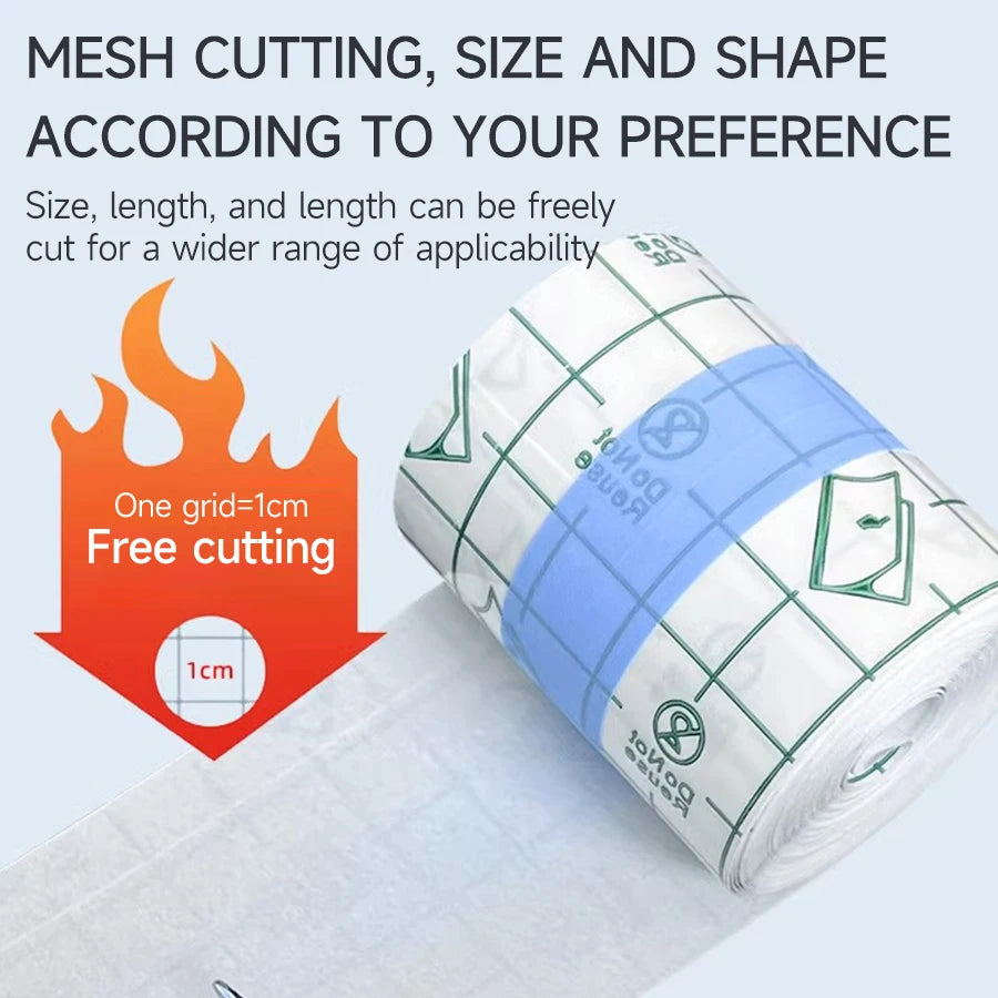 Waterproof Stretch Adhesive Bandage Clear Transparent Dressing Film for Tattoos, Shower & Swim — Disposable Cut-to-Fit