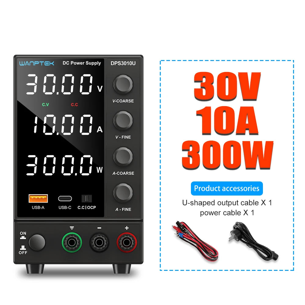 Adjustable DC Bench Power Supply 30V 10A Digital Display | 60V 5A & 120V 3A Options