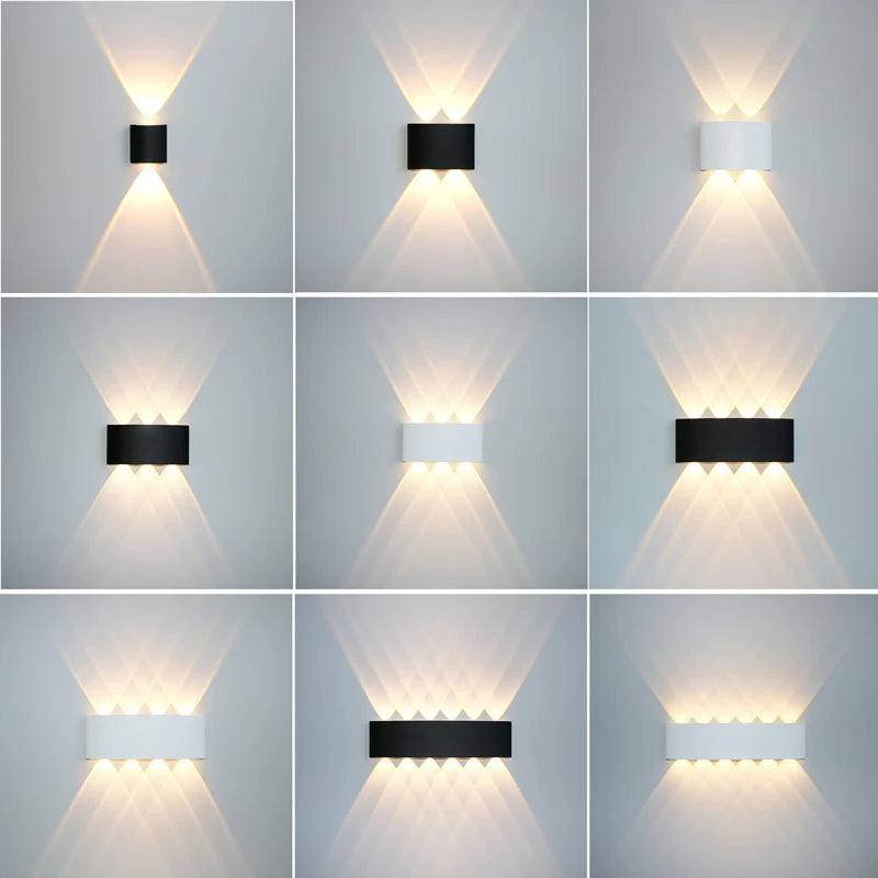Aluminum LED Wall Light IP65 Waterproof Up/Down Wall Sconce, Outdoor & Indoor 2W-12W for Garden Patio Porch Bedroom Living Room Stairs