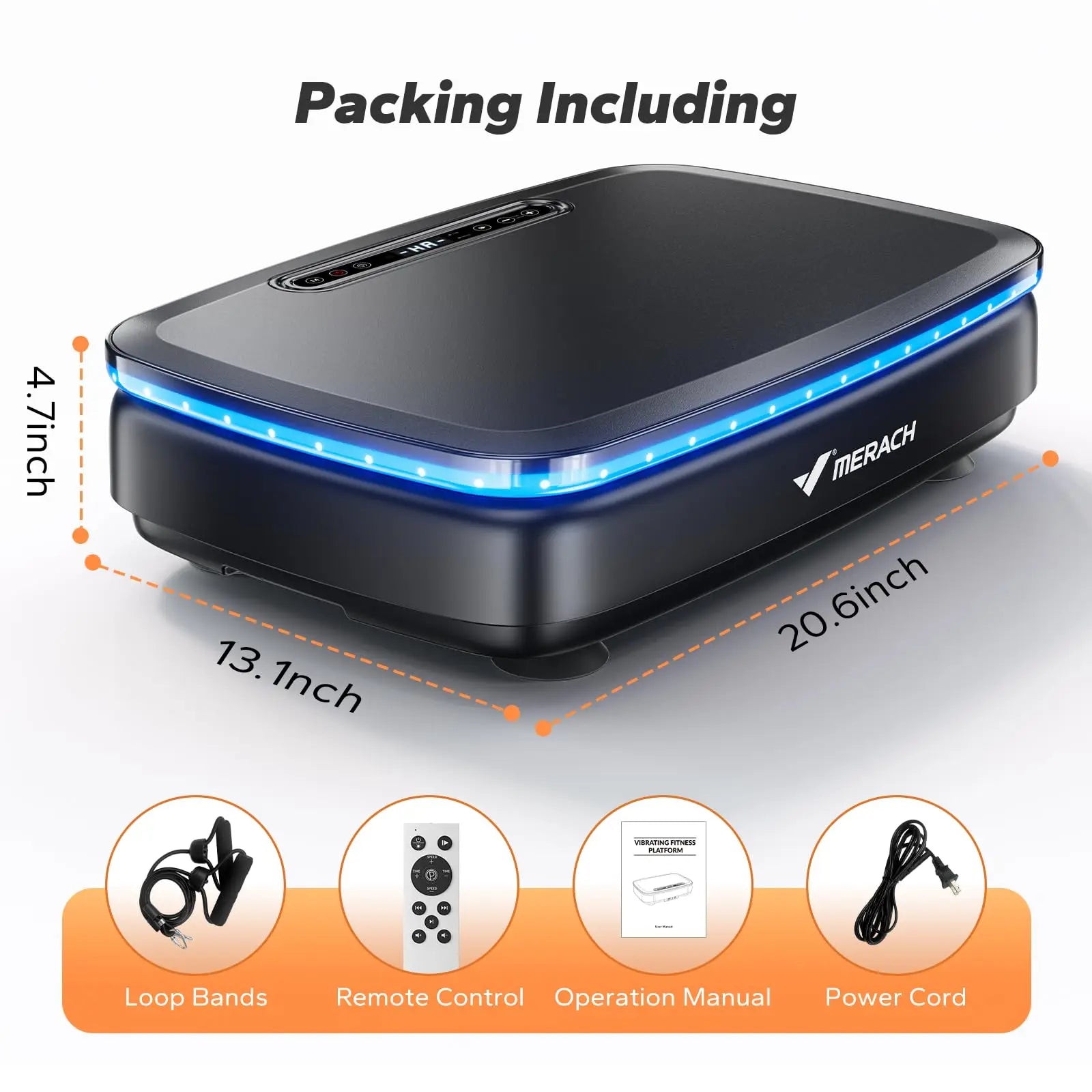 Whole Body Vibration Plate Machine with LED Lights & Bluetooth Speaker – 330 lb (150 kg) Capacity, 99 Speeds, Remote Control