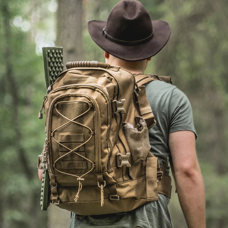 Expandable 40-65L Tactical Backpack – Military Molle Hiking & Camping Rucksack, Water-Resistant Travel Pack