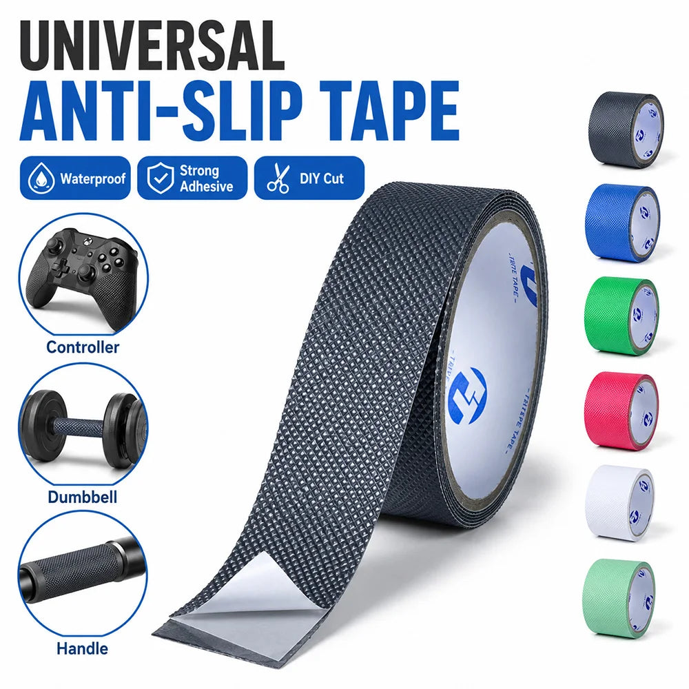 Anti-Slip Waterproof Tape – Self-Adhesive Non-Skid Diamond Grip Strips, 2 in (5 cm) x 9.8 ft (3 m) / 2 in (5 cm) x 32.8 ft (10 m) / 4 in (10 cm) x 9.8 ft (3 m)