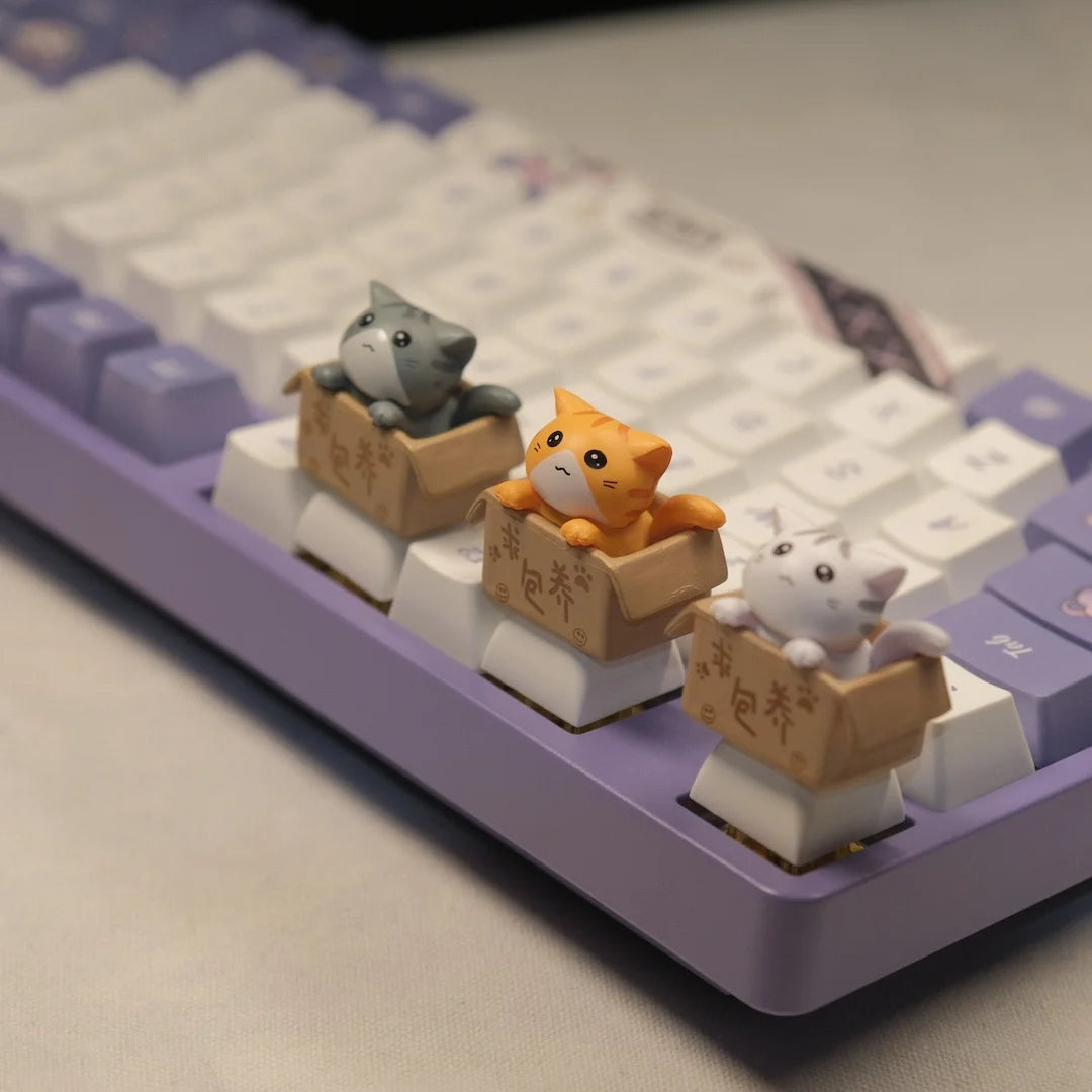 Cute Cat 3D Keycap for Mechanical Keyboards - OEM R4 Profile, MX Switch Compatible, Kawaii Desk Accessory