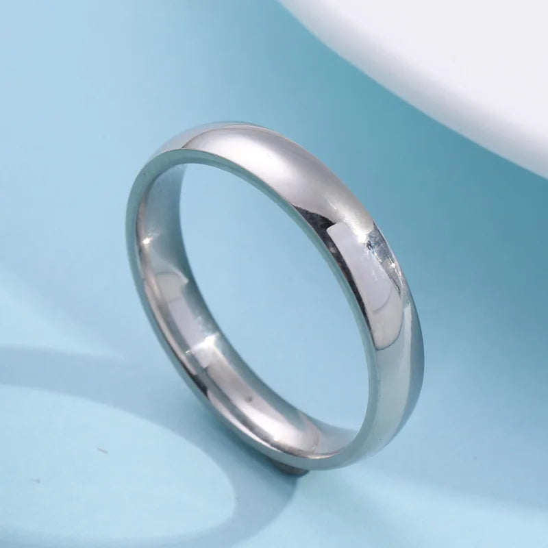 Unisex 6mm (0.24 in) Stainless Steel Wedding Band – High Polish Hypoallergenic Couples Ring (Steel, Black, Gold, Rose Gold)
