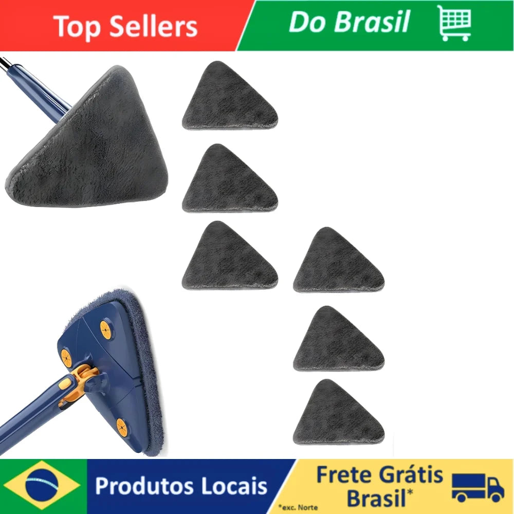 6-Pack Microfiber Refill Kit – Replacement Cloths for 360° Triangular Swivel Mop