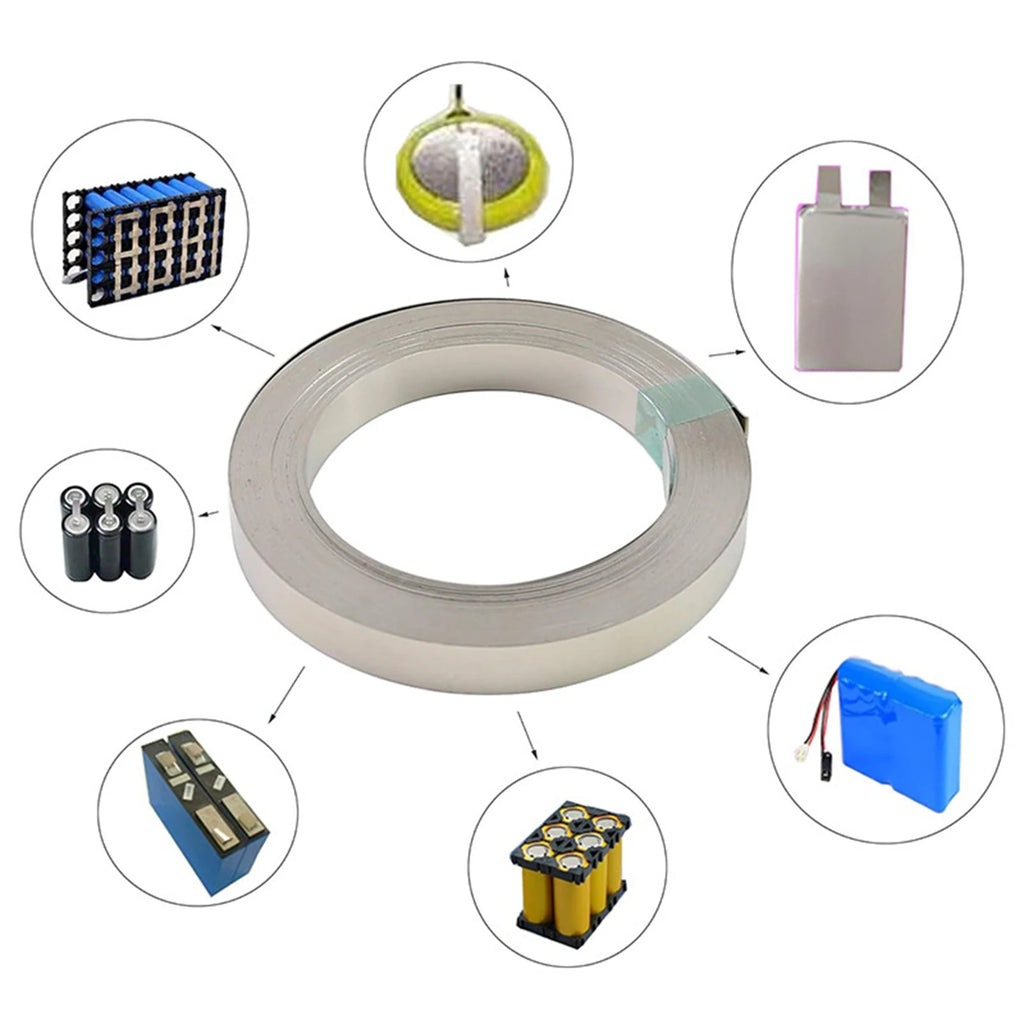 10m (32.8 ft) Nickel-Plated Steel Battery Tab Strip for 18650 Li-ion Cell Spot Welding