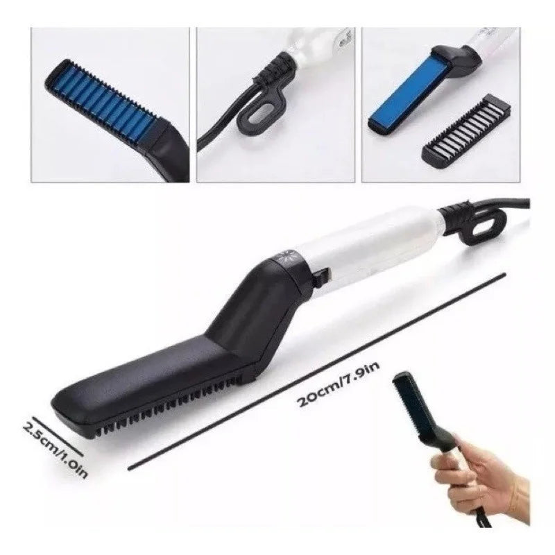 Portable Electric Hair and Beard Straightening Comb - Styling Brush