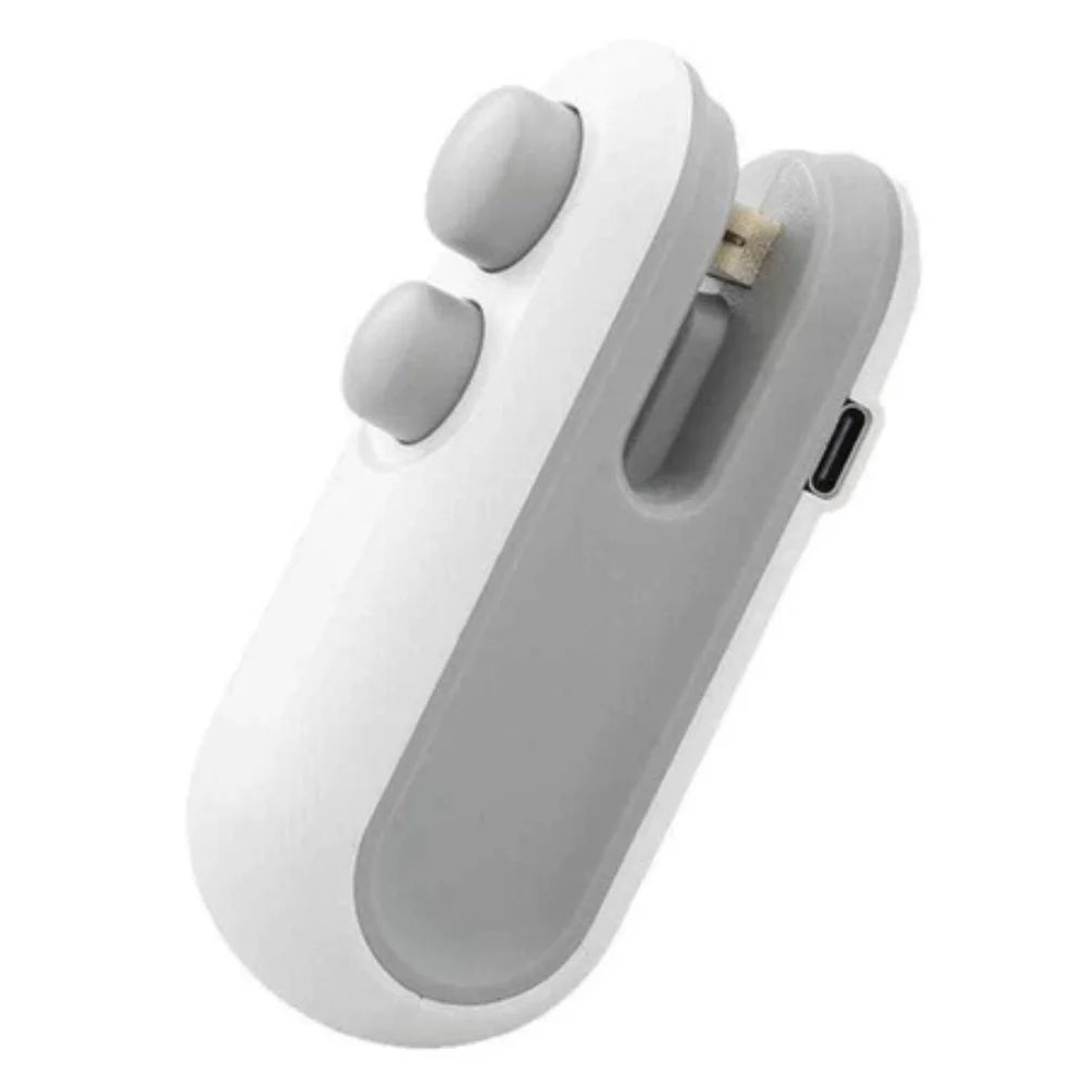 Mini USB Rechargeable Bag Sealer with Vacuum Function and Built-In Cutter