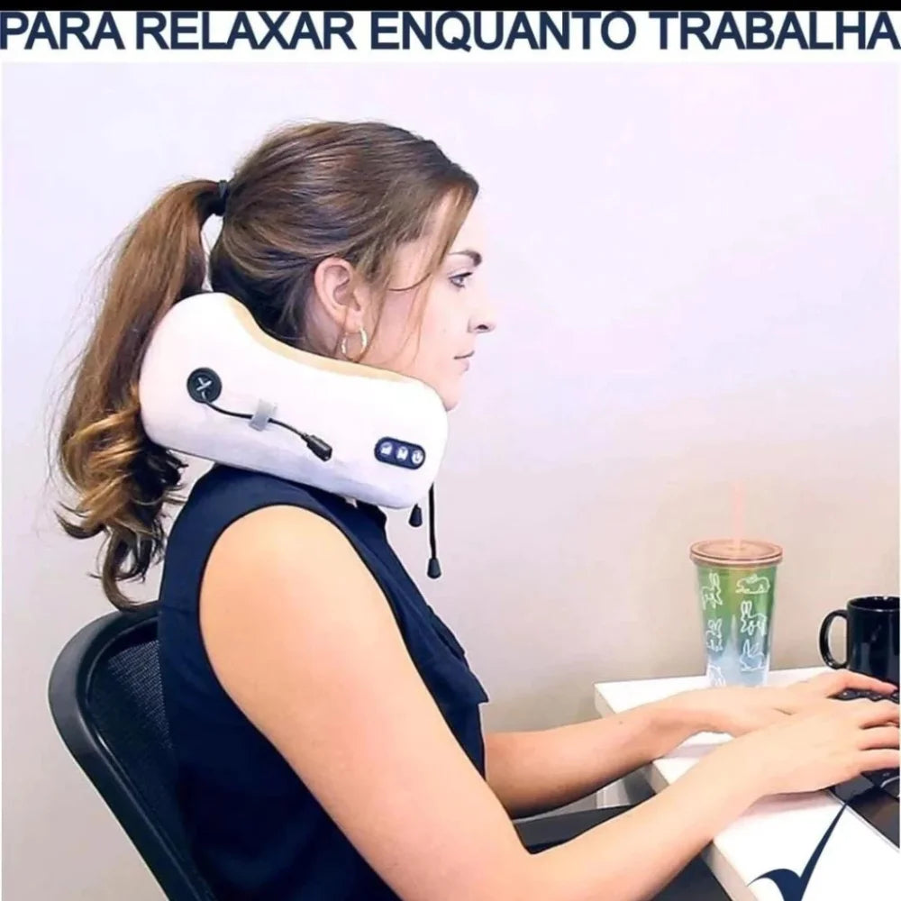 Rechargeable USB Neck Massager Pillow – Memory Foam Travel and Home Cushion
