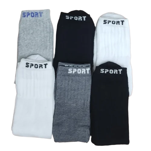 6-Pack Men's High-Crew Athletic Socks – Cotton Blend, EU 37–43