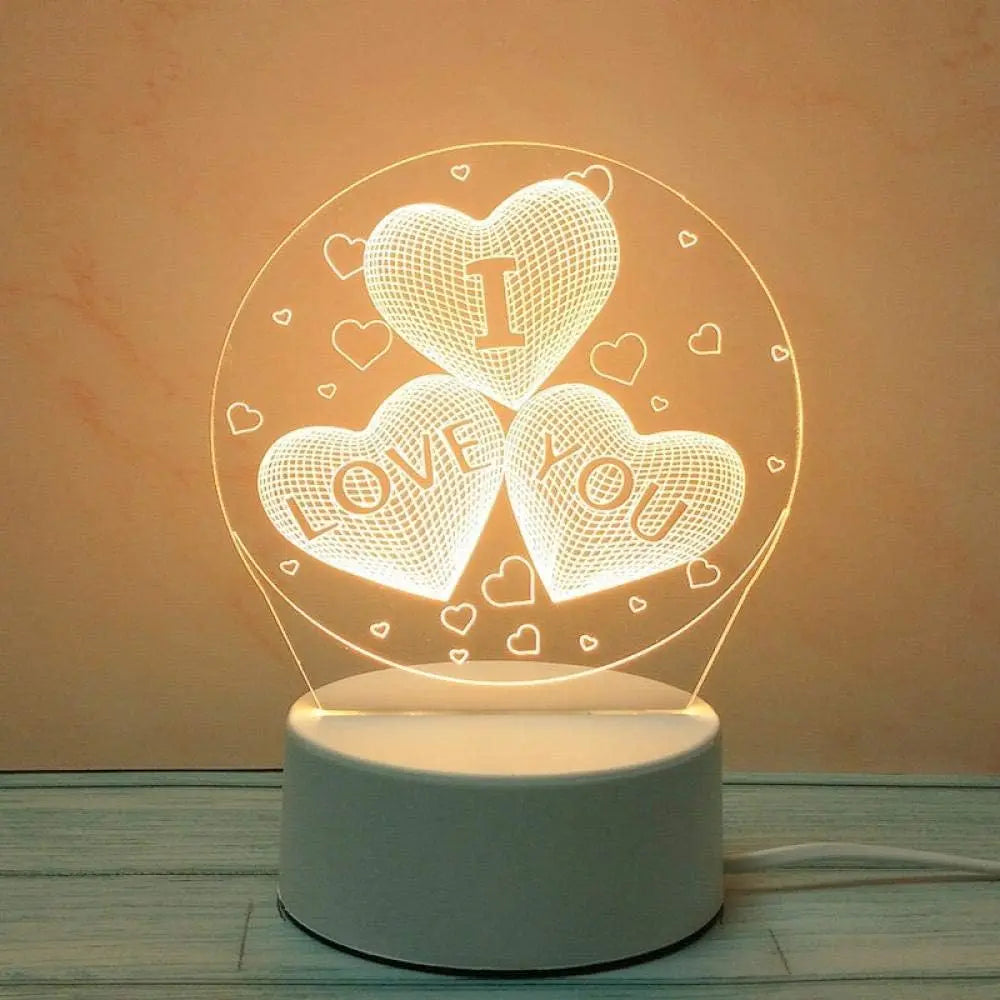 3D LED Desk Blackboard Lamp with Acrylic and Liquid Chalk Pen USB Rechargeable