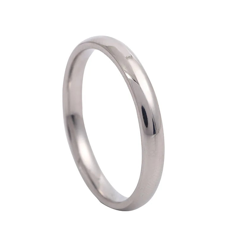 Unisex 6mm (0.24 in) Stainless Steel Wedding Band – High Polish Hypoallergenic Couples Ring (Steel, Black, Gold, Rose Gold)