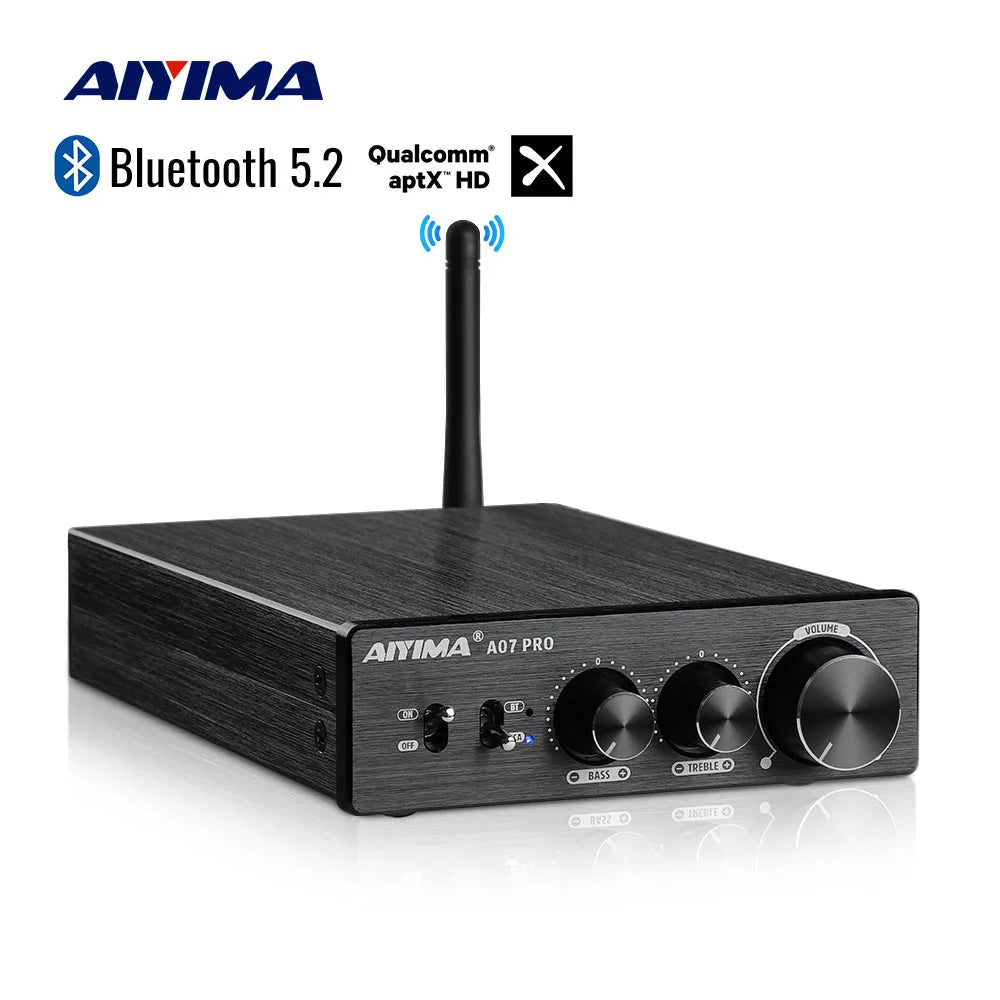 300W x2 Class D Hi‑Fi Stereo Power Amplifier with Bluetooth 5.2 AptX and RCA Inputs for Home Speakers