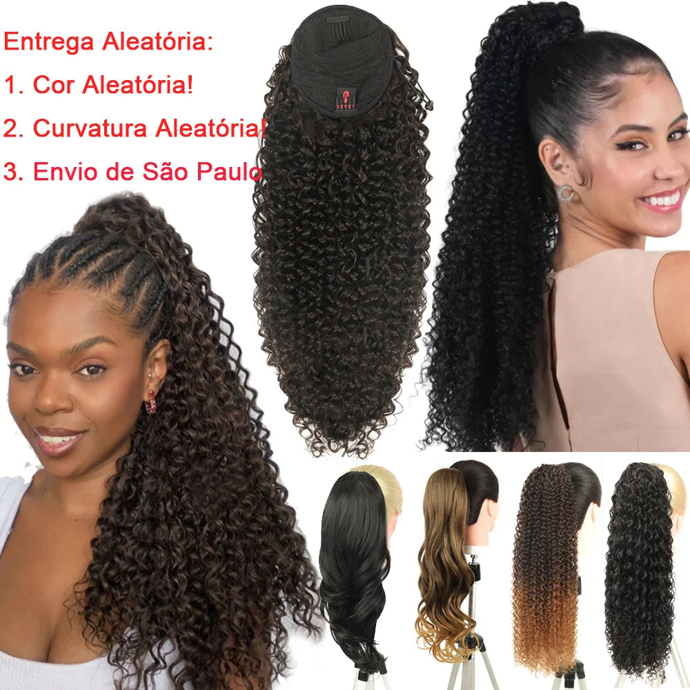 Clip-In Curly Ponytail Hair Extension – Heat-Resistant Bio Fiber (120–150 g / 4.2–5.3 oz)