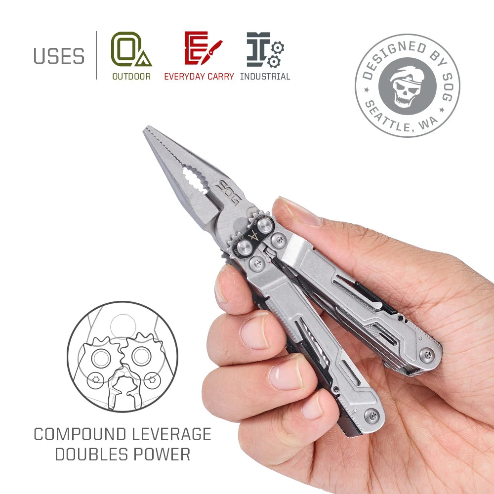 18-in-1 Pocket Tactical Multi-Tool with Folding Pliers & Knife - Compact EDC for Camping, Hiking & Survival