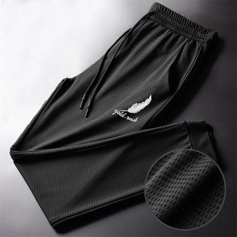 Men's Quick-Dry Lightweight Hiking & Running Pants Breathable Jogging Workout Trousers with Drawstring Ankle