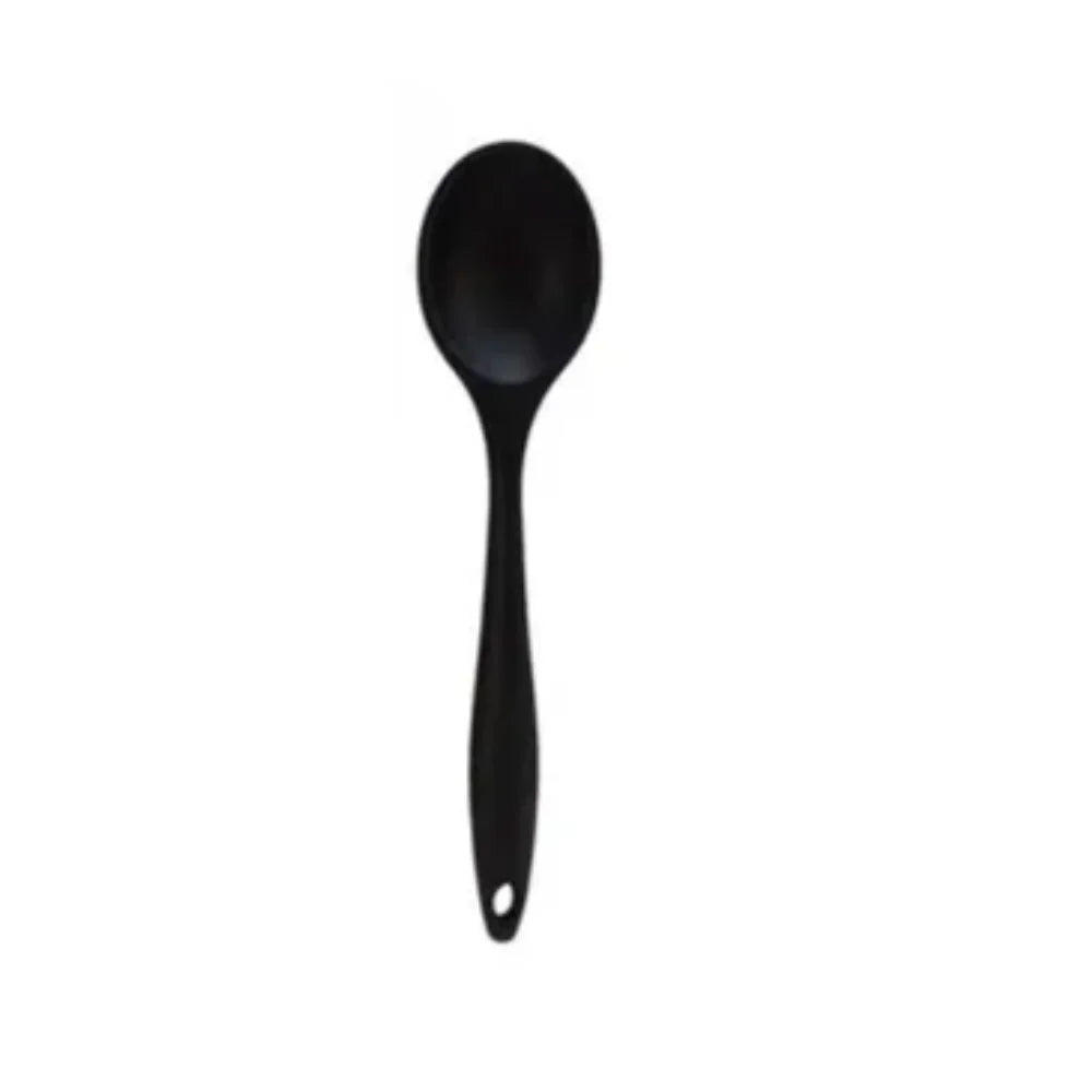Black Silicone Cooking Spoon – Heat-Resistant BPA-Free Non-Stick Kitchen Utensil