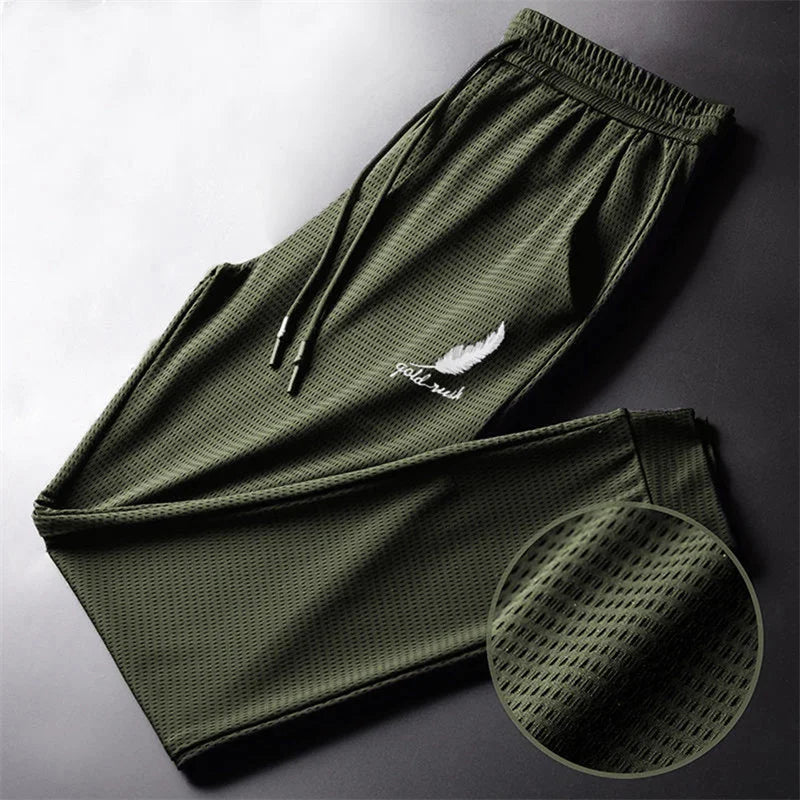 Men's Quick-Dry Lightweight Hiking & Running Pants Breathable Jogging Workout Trousers with Drawstring Ankle