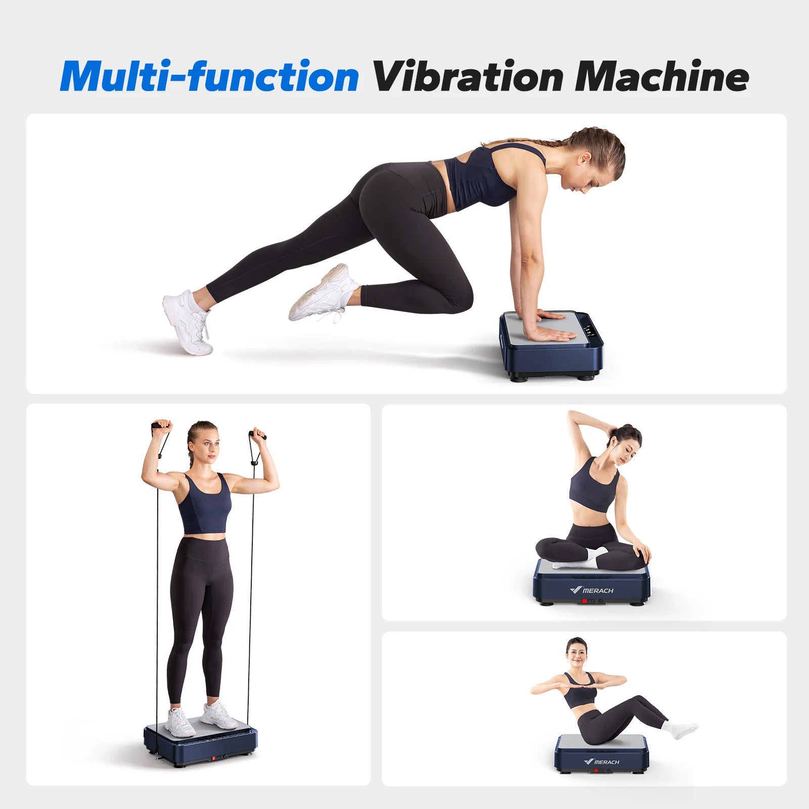 Vibration Plate Exercise Machine – 99-Speed Whole Body Vibration Platform with Remote & Resistance Bands for Weight Loss Pain Relief & Better Sleep