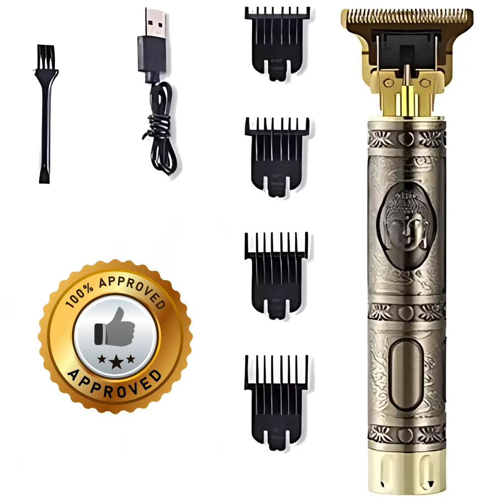 Cordless Rechargeable Men's Hair Trimmer – USB Professional Barber Clipper with Guide Combs (1.5/2/3/4mm), Built-In 18650 Li‑ion, 3hr Runtime