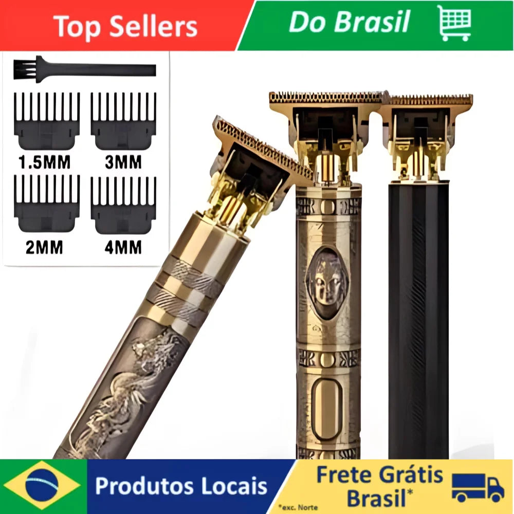 Cordless Rechargeable Men's Hair Trimmer – USB Professional Barber Clipper with Guide Combs (1.5/2/3/4mm), Built-In 18650 Li‑ion, 3hr Runtime