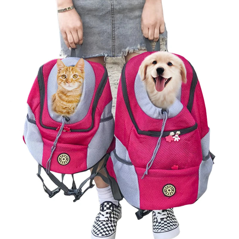 Wearable Pet Carrier Backpack – Front & Back Mesh Dog & Cat Travel Bag (S/M/L)
