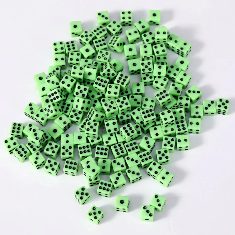50-Pack 8mm Mini Plastic Dice (6 Colors) – Standard 6-Sided Game Dice for Board Games & Party Favors